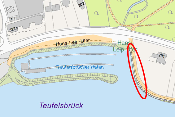 Kartenausschnitt Hans-Leip-Ufer